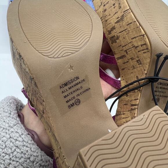 Pop Womens Admission Heeled Sandals Pink Fuschia Size 8M - Picture 14 of 16